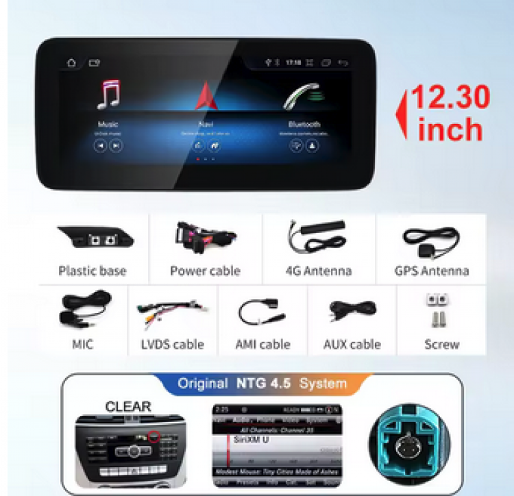 10,25 NTG 4.5 A207 W207 s207 Android 14 Touchscreen GPS Navi mit CarPlay & Android Auto